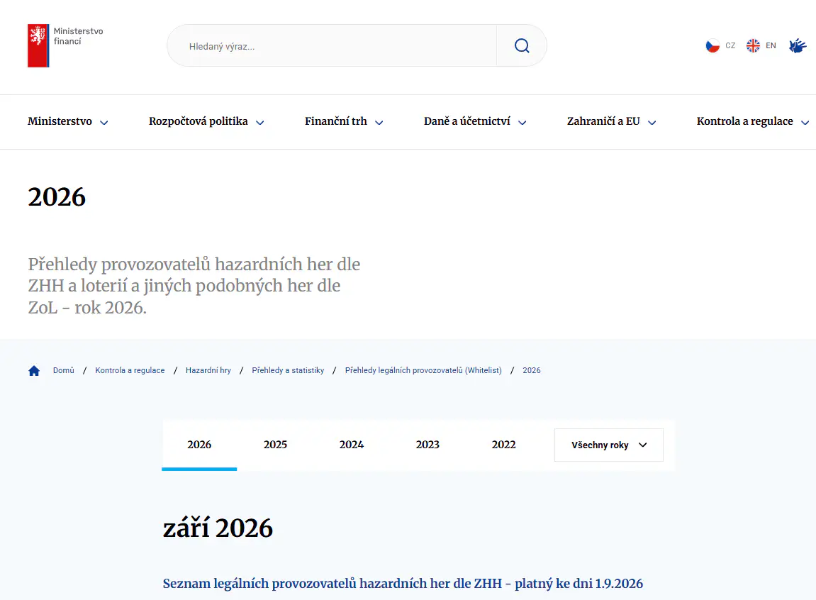 Přehled českého systému povolování online hazardních her